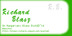 richard blasz business card